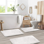 VelvaLuxe 3-Piece Memory Foam Bath Mat Set Non-Slip Absorbent Machine Washable