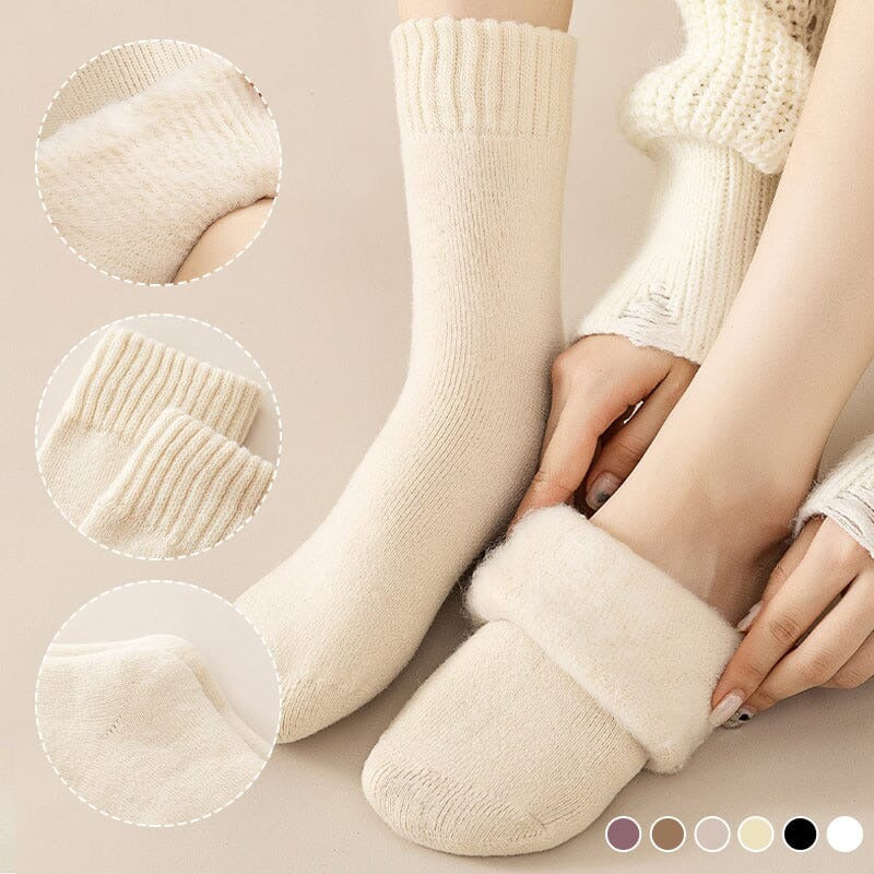 Winter Thermal Socks Acrylic Insulated Moisture-Wicking Fleece Lined 3 or 6 Pairs One Size