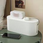 Ordoca Cable Box Desk Organizer White Plastic Cable Management Storage 30x11x13 cm