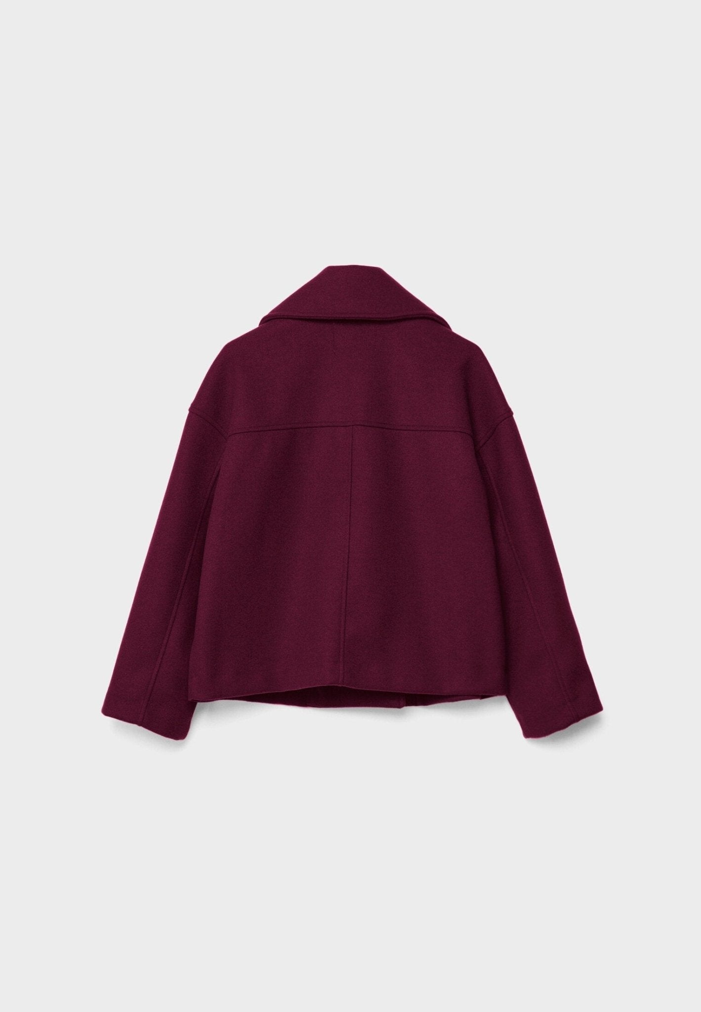 Cropped Double-Breasted Women's Jacket with Wide Lapel Collar and Side Pockets