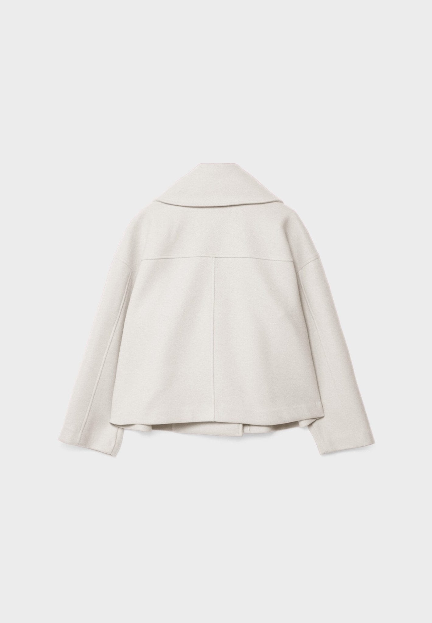 Cropped Double-Breasted Women's Jacket with Wide Lapel Collar and Side Pockets