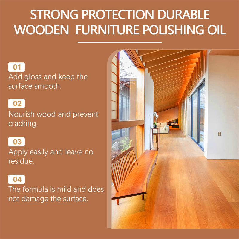 Wood Furniture Revitalizing and Protective Oil 6.8 oz Plant-Based Nourishing Wood Care