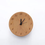 Elegant Beech Wood Alarm Clock Silent Analog Minimalist Design Natural Finish Battery Operated