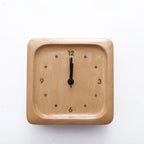 Elegant Beech Wood Alarm Clock Silent Analog Minimalist Design Natural Finish Battery Operated