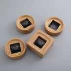Elegant Beech Wood Alarm Clock Silent Analog Minimalist Design Natural Finish Battery Operated