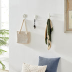 Harrow White Cast Iron Nautical Wall Hook Set of 3 Shell Crab Seahorse Decorative Hooks