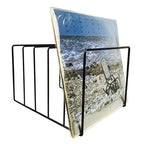 Harrow Wrought Iron Book and Vinyl Record Stand Triangle Shelf Metal Storage Organizer