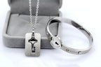 You Are The Key To My Heart Bracelet and Necklace Set Stainless Steel Matching Couples Jewelry Gift