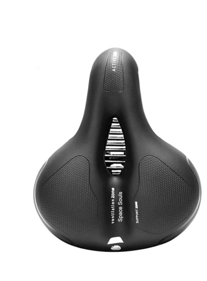 Bike Seat with Gel Cushion and Shock Absorption Memory Foam Wide Ergonomic Saddle for Road Mountain and Exercise Bikes